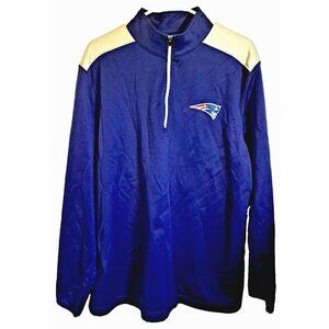 NFL Team Apparel XL New England Patriots 1/4 Zip Long Sleeve Pullover Blue Gray